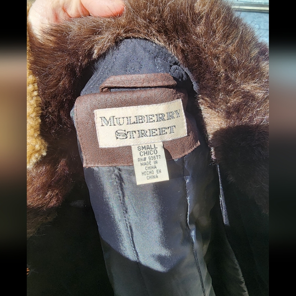 VINTAGE Faux Fur Unique Colorful Quilted Winter Coat - Picture 13 of 13